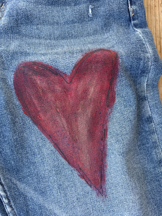 Cropped Heart Denim